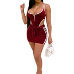Valentine'S Day Multi Panel Backless One-Piece Top Skirt Wholesale Two Piece Sets