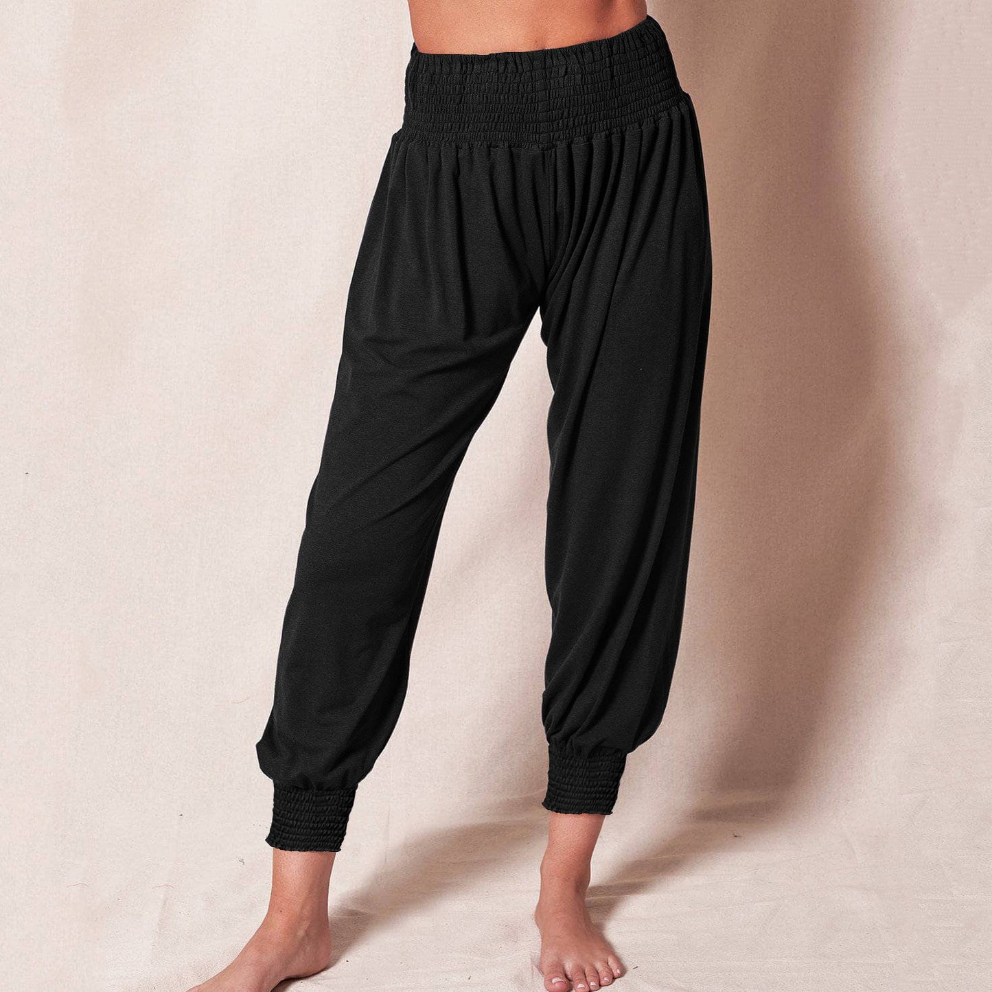 Solid Color Ankle-Tied Harem Pants Loose Casual Sports Womens Yoga Trousers Wholesale