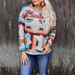 Fashion Printed Tops Long Sleeve Casual Hooded Womens T Shirts Wholesale