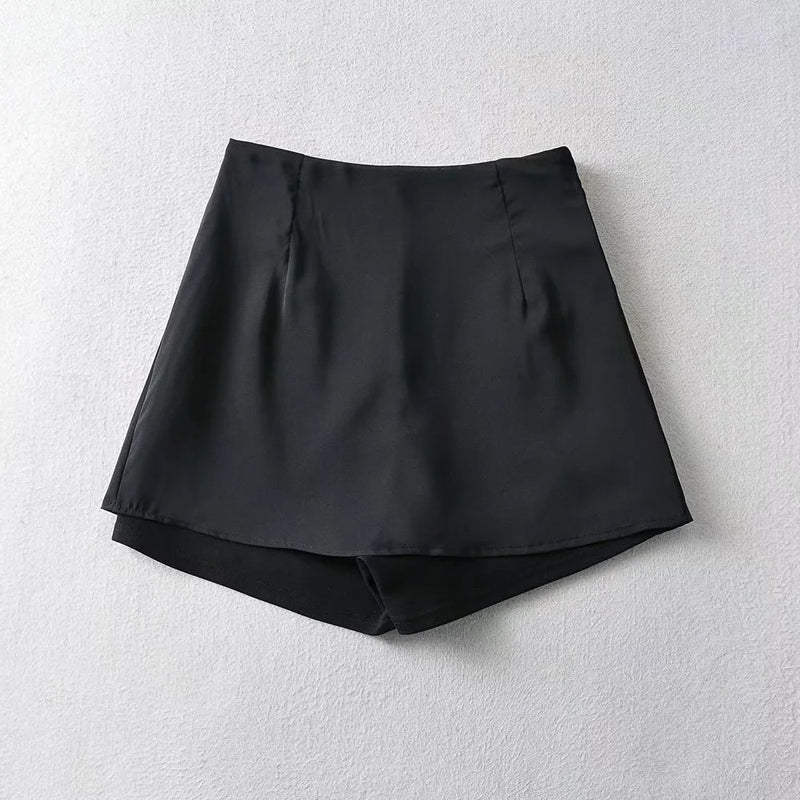 Loose Wide-Leg Mesh High-Waist Culottes Shorts Wholesale Women Pants