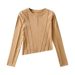 Casual Irregular Hem Slim Solid Color Tops Wholesale Womens Long Sleeve T Shirts