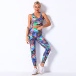 Printed Sport Bra & Leggings Workout Sets Wholesale Activewears