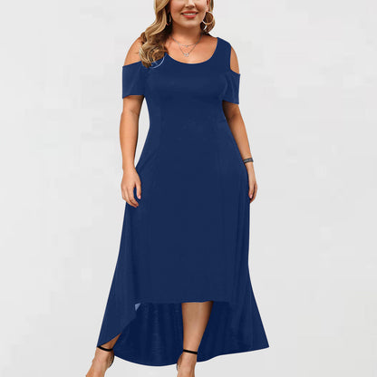 Off Shoulder Women Curvy Dresses Wholesale Plus Size Clothing