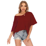 Solid Color Waffle Knit V Neck Casual Loose Wholesale Blouses For Women