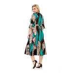 Printed Casual V-Neck Curvy Dresses Wholesale Plus Size Clothing