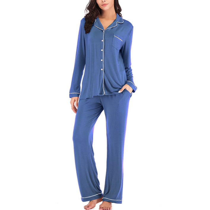 Simple Shirts & Pants Modal Pajamas Homewear Suit Wholesale Loungewear Sets