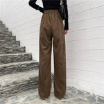 Elegant High Waist Corduroy Trousers Wholesale Pants