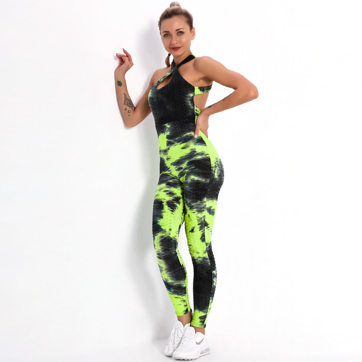 Tie-Dye Print Yoga Women Jumpsuits Wholesale Workout Clothes