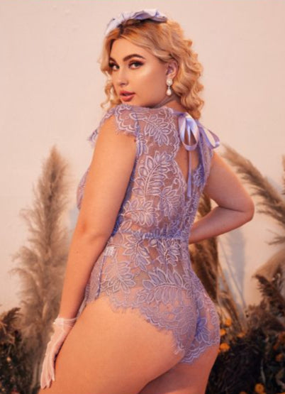 Lace Plus Size See-Through Women One Piece Wholesale Sleepwear