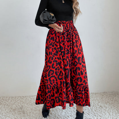 Fashion Print Mid-Length A-Line Slim Swing Wholesale Skirts