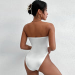 Solid Color Off Shoulder V Neck Tube Top Wholesale Bodysuits For Women