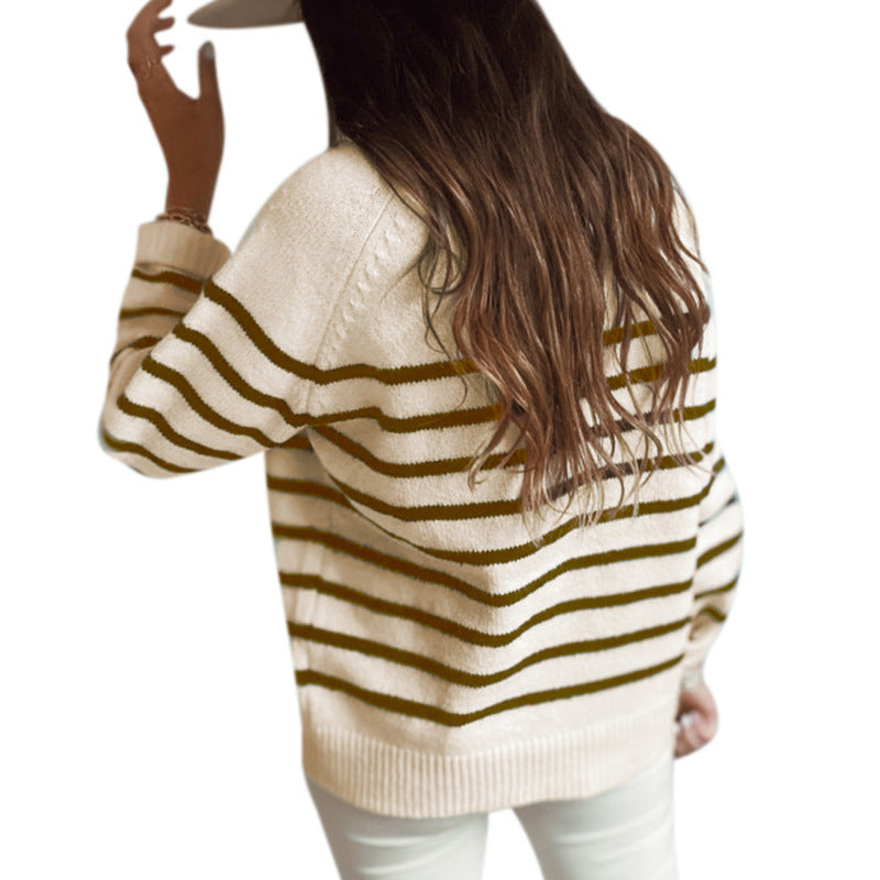 Knitwear Striped Pullover Top Fashion Cardigan Wholesale Womens Tops