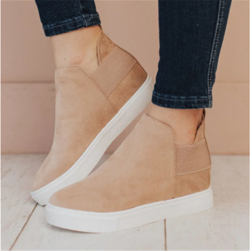 Slip-On Suede Round Toe Flat Shoe Wholesale Women Shoes