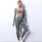 Solid Color Sport Tops & Legging Fitness Yoga Suits Wholesale Activewear Sets