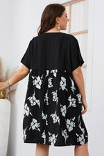 Fashion Print Swing Dress Short Sleeve Crew Neck Loose Dresses Wholesale Plus Size Clothing SDN560279