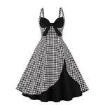 Printed Bowknot Sling Swing 80'S Vintage Dress Wholesale Dresses