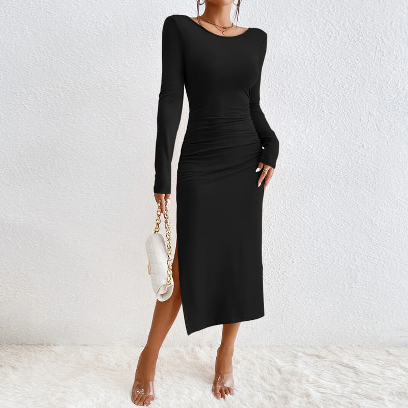 Sexy Backless Long Sleeve Slim Fit Package Hip Dress Wholesale Dresses