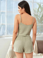 Solid Color Womens 2 Piece Sets Pajamas Camisole & Shorts Soft Loungewear Wholesale Vendors