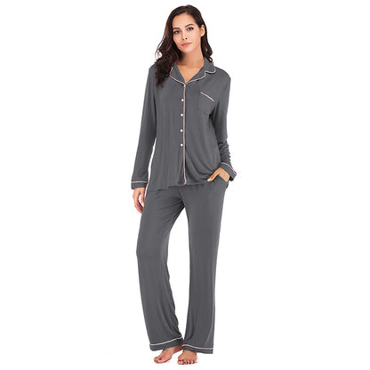 Simple Shirts & Pants Modal Pajamas Homewear Suit Wholesale Loungewear Sets