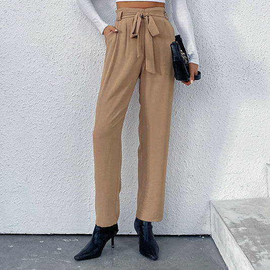 Women'S Ninth Tie-Up Wide-Leg Buds Trouser Wholesale Pants