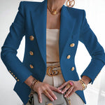 Slim Fit Solid Color Fashion Button Commuter Short Suit Jacket Wholesale Women Tops