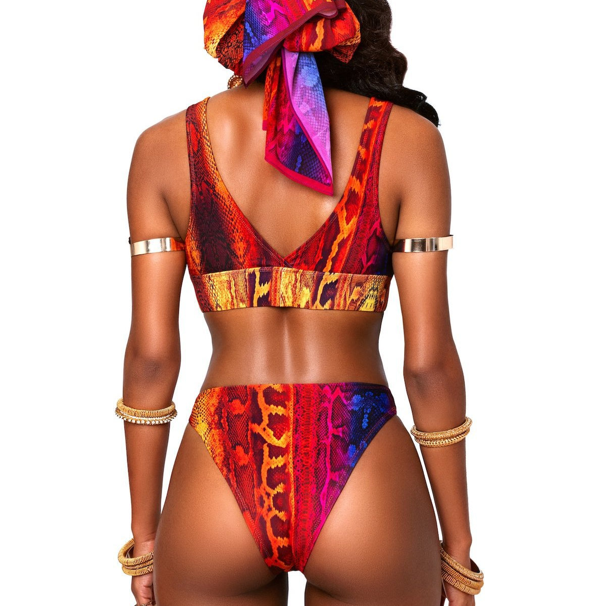 Sexy Totem Women'S Bikini High Waist Snake Print Wholesale Swimsuits Vendors