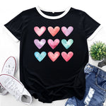 Heart Print Short Sleeve Wholesale T-shirts For Women Summer