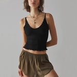 Sexy V-Neck Backless Adjustable Ultra-Short Navel Camisole Wholesale Womens Tops