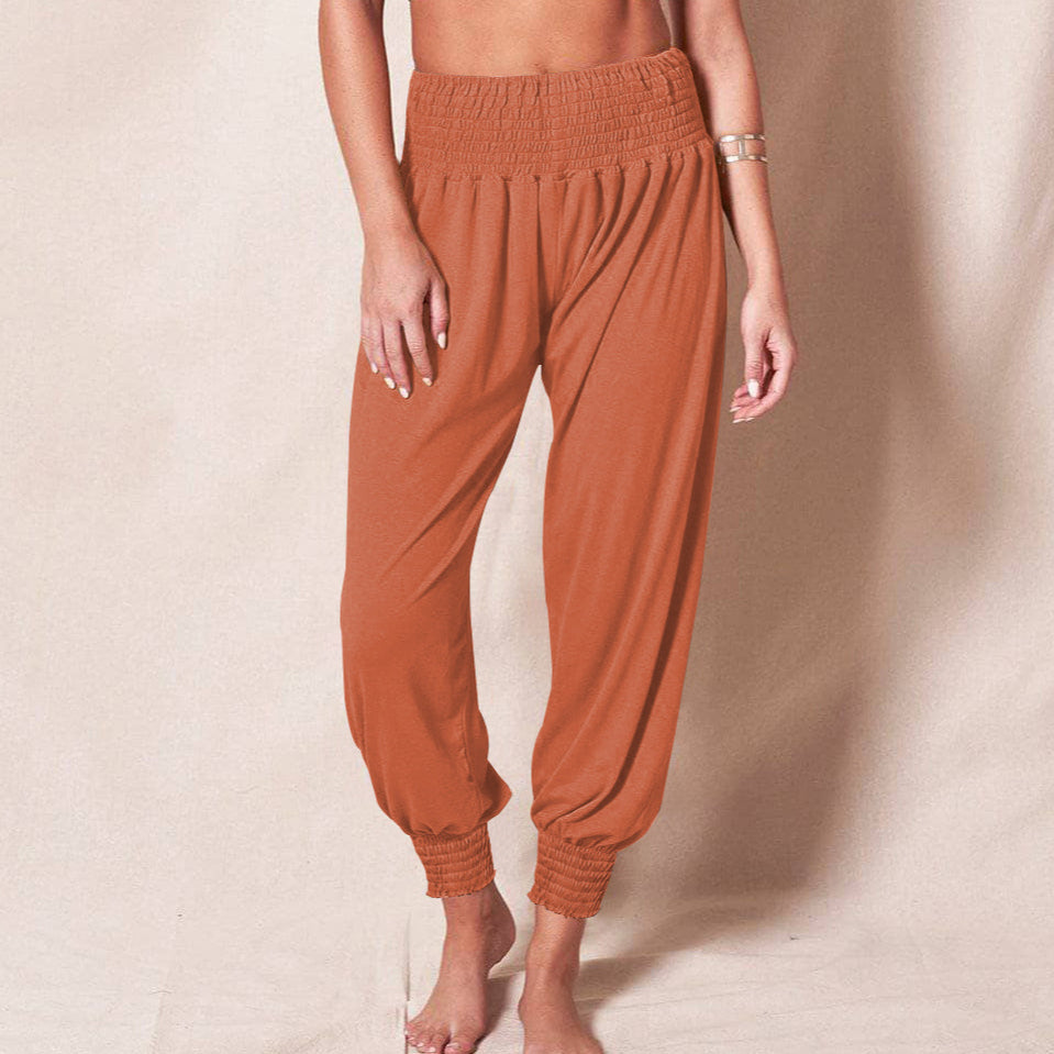 Solid Color Ankle-Tied Harem Pants Loose Casual Sports Womens Yoga Trousers Wholesale