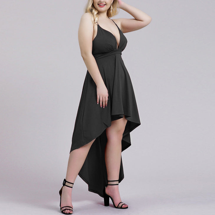 Sexy Lace Up Suspender Curvy Dresses Wholesale Plus Size Clothing