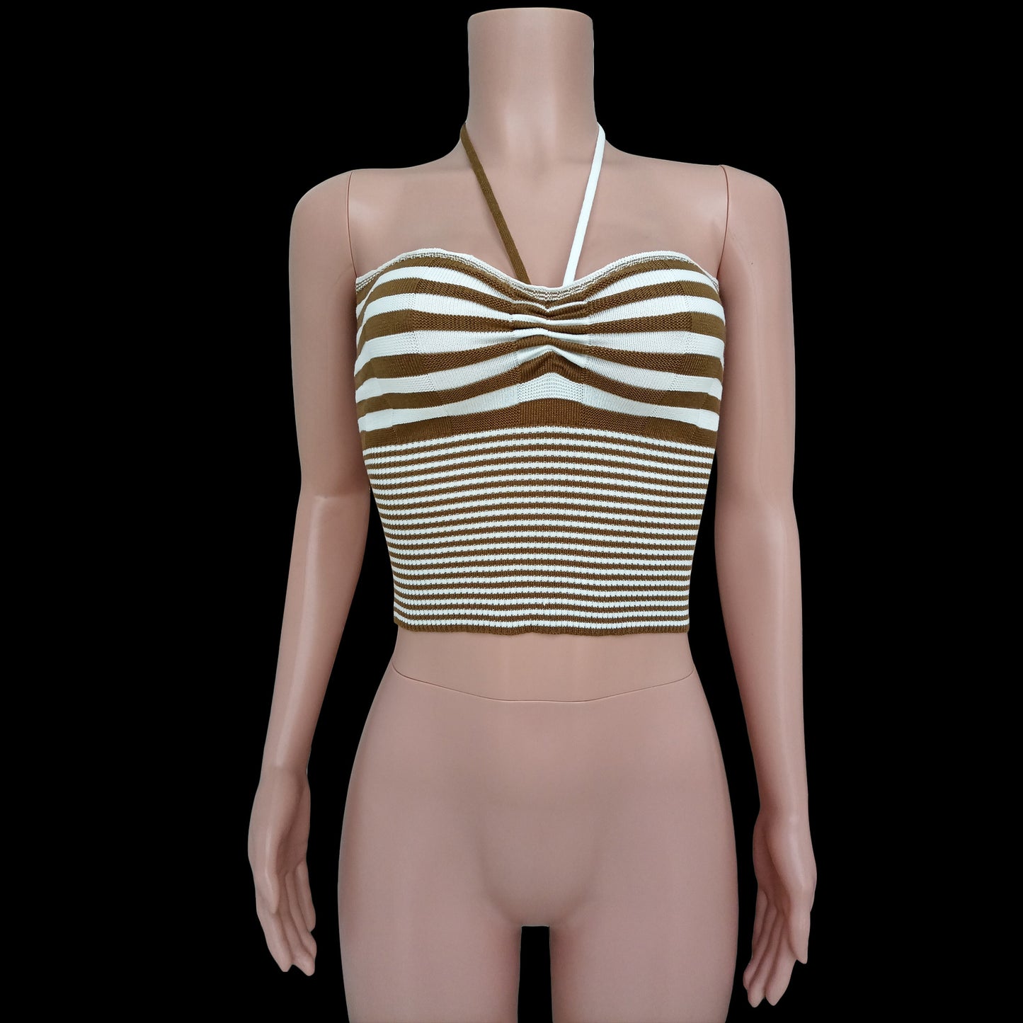 Sexy Striped Halterneck Slim Wholesale Crop Tops