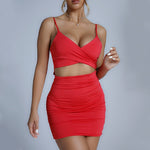 Sexy Cutout Deep V Halter Solid Color Backless Bodycon Mini Dress Wholesale Dresses