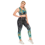 Sport Bra & High Waist Leggings Trendy Printed Curve Fitness Yoga Suits Plus Size Two Piece Sets Wholesale Workout Clothes