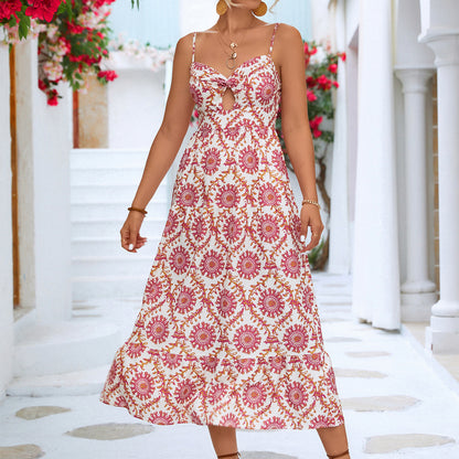 Printed Sexy Vacation Sling A-Line Dress Wholesale Dresses