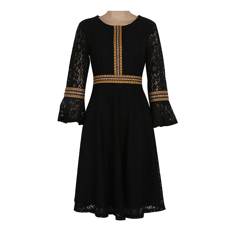 3/4 Sleeve Business Elegant A-Line Lace Dress Wholesale Dresses