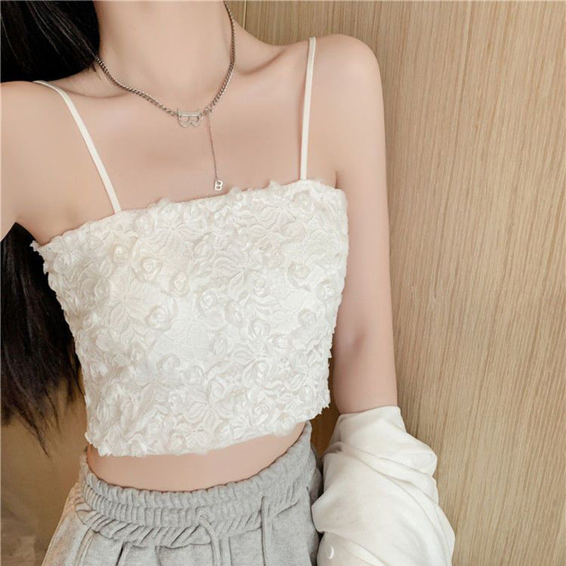 Sling Strap Chest Pad Versatile Fashion Solid Color Tube Top Crop Tops Wholesale Women Top