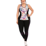 Sport Tank Tops & Leggings Printed Curvy Fitness Yoga Suits Activewears Plus Size Two Piece Sets Wholesale Workout Clothes