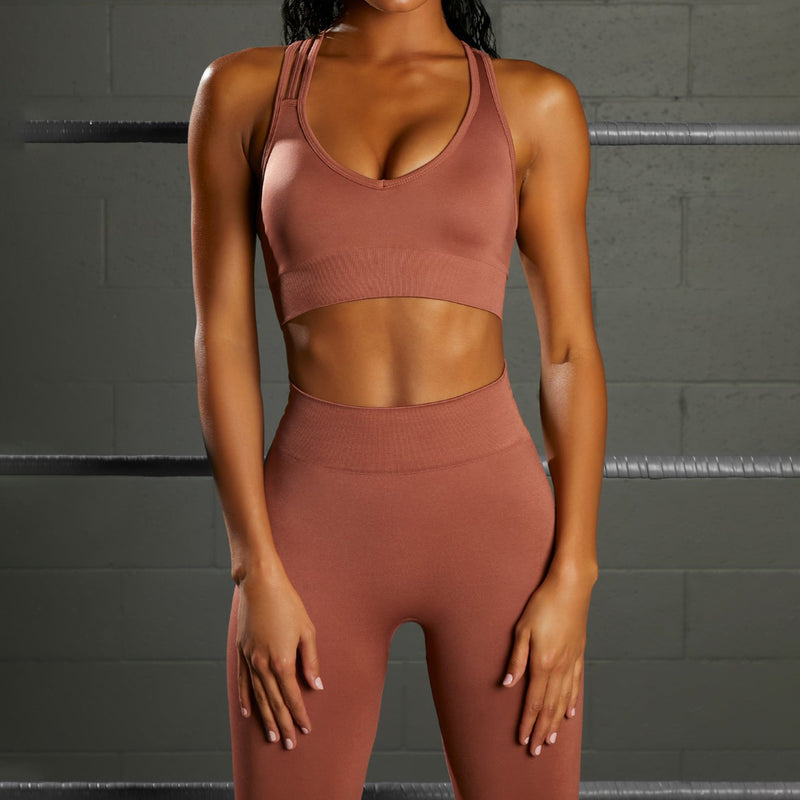 Athletic Bra & Leggings Womens 2pcs Seamless Yoga Suits Wholesale Activewear