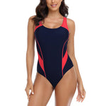 Stitching Contrast Color Cutout Diving Competitive One-Piece Swimsuit Wholesale Women'S Clothing