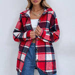 Casual Loose Plaid Single-Breasted Long Sleeve Jacket Wholesale Coats