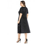 Polka Dot Print Short Sleeve Casual Curvy Dresses Wholesale Plus Size Clothing