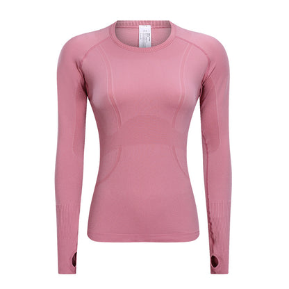 Long Sleeve Crew Neck Fitness Slim Sports Shirt Wholesale Workout Tops