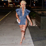 Street Style Denim Sleeveless Vests & High Slit Skirt Wholesale Women'S 2 Piece Sets