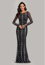 Sequin Slim Party Dress Elegant Party Long Sleeve Evening Dress Wholesale Maxi Dresses
