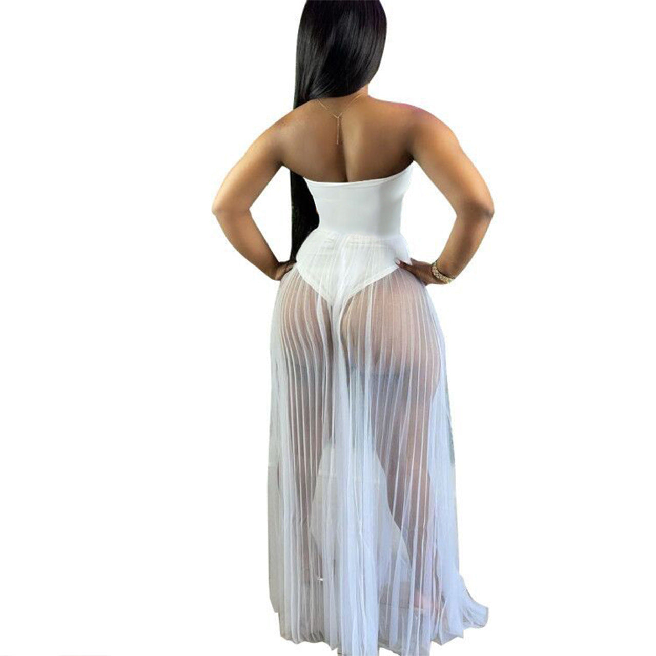 See Through Sexy Off Shoulder Maxi Dress Mesh Wholesale Maxi Dresses