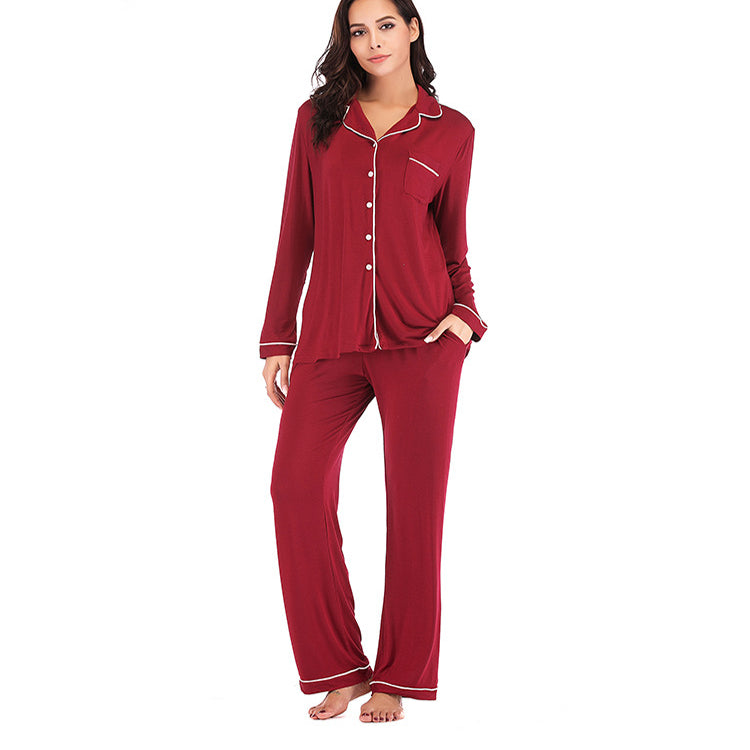 Simple Shirts & Pants Modal Pajamas Homewear Suit Wholesale Loungewear Sets