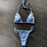 Sexy Mini Bikini 2pcs Sets Solid Color Beach Split Swimsuits Wholesale Womens Swimwear
