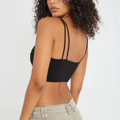 Sexy Slim Halter Solid Color Backless Wholesale Crop Tops