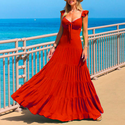 Pure Color Temperament Sexy Strapless Backless Slim Fit Maxi Dress Wholesale Dresses