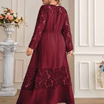Solid Color Jacquard Curvy Maxi Dresses Wholesale Plus Size Clothing